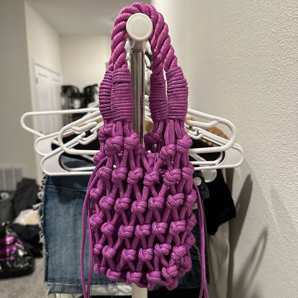 Purple Tie Sparkly Bag